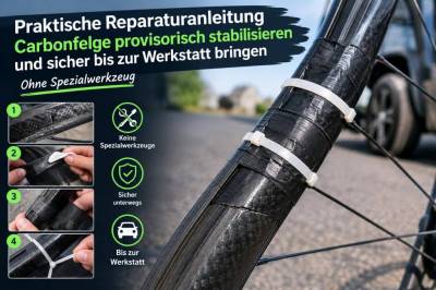 Praktische reparaturanleitung: carbonfelge provisorisch stabilisieren und sicher bis zur werkstatt bringen ohne spezialwerkzeug